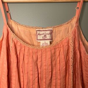 April Cornell Coral Pleated Sundress